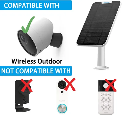 Miniatura 3 de Carga de panel solar de 4 W compatible solo con cámara de seguridad SimpliSafe para exteriores, con cable de carga impermeable de 13.1 pies, IP65