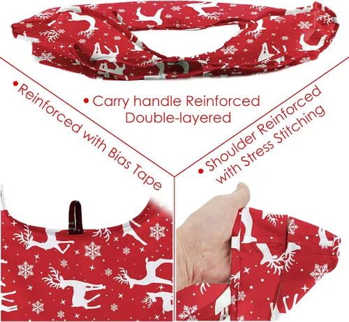 Miniatura 4 de BeeGreen Bolsas de comestibles reutilizables de Navidad con bolsa de almacenamiento con cremallera, paquete de 10 bolsas de compras reutilizables a