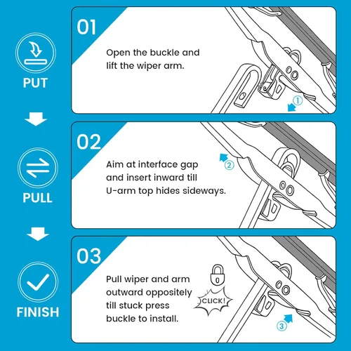 Miniatura 5 de VTOGOI® Juego de limpiaparabrisas de repuesto para Jeep Wrangler 1997-2006, calidad original de fábrica para mi automóvil, 13 + 13 pulgadas