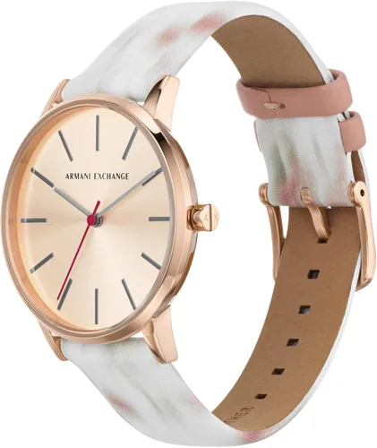 Miniatura 4 de Armani Exchange - Reloj de cuarzo de acero inoxidable con correa de cuero para mujer