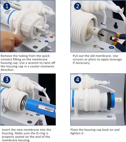 Miniatura 9 de Membrane Solutions Membrana RO de 75 GPD, elemento de membrana de ósmosis inversa de 11.75 x 1.75 pulgadas, reemplazo de filtro de agua para sistema