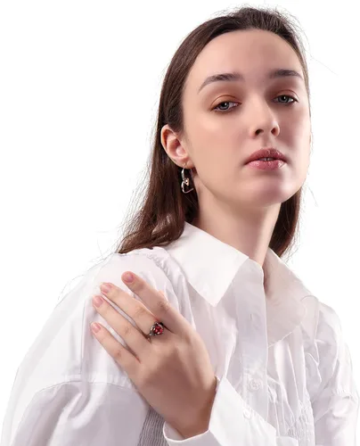 Miniatura 4 de Anillos de compromiso para mujer, anillos de compromiso AAA+ con circonita cúbica para ella, anillo de aniversario de boda, regalo romántico