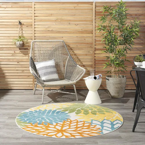 Miniatura 76 de Nourison Aloha - Tapete negro/blanco para interior o exterior, 2 pies y 3 pulgadas x 8 pies, tropical, botánico, fácil limpieza, no desprende pelo