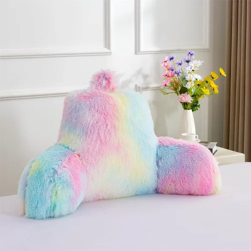 Miniatura 17 de Holawakaka Almohada Grande de Descanso para Cama de Piel Sintética con Brazos, Almohadas de Lectura de Piel de Conejo Perfectas para Adultos