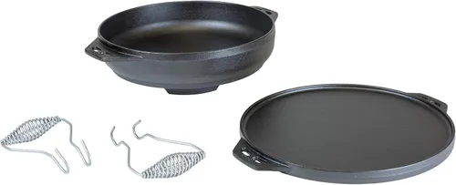 Miniatura 2 de Lodge - Kit de cocina de hierro fundido. El juego de cinco piezas de hierro fundido incluye una parrilla/plancha reversible de 14 pulgadas, fondo