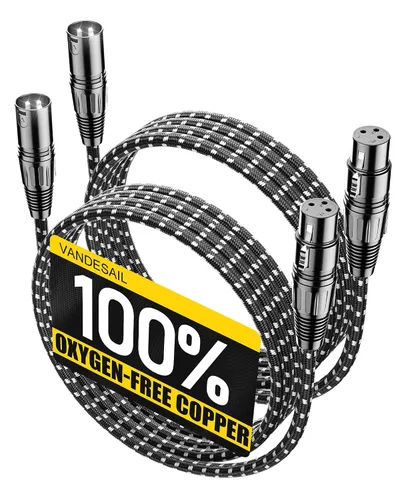Miniatura 29 de Cable corto XLR, cable de micrófono de 1 pie, paquete de 2 unidades, toda la longitud de 6 pulgadas a 100 pies, cable de micrófono equilibrado