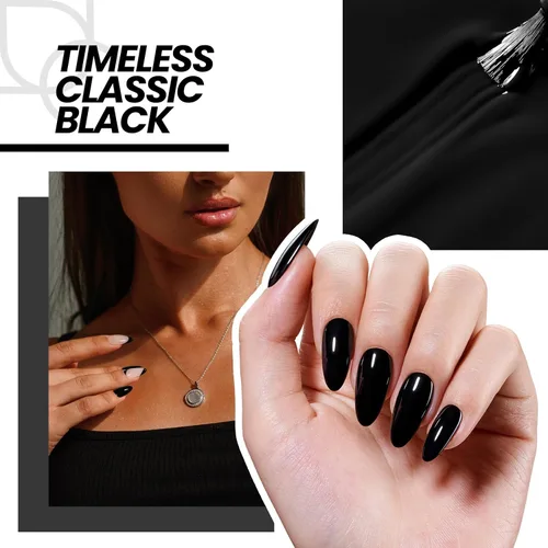 Miniatura 3 de Kit de esmalte de uñas en gel negro de Beetles con luz UV, juego de 5 esmaltes de uñas en gel con base y capa superior y lima de uñas
