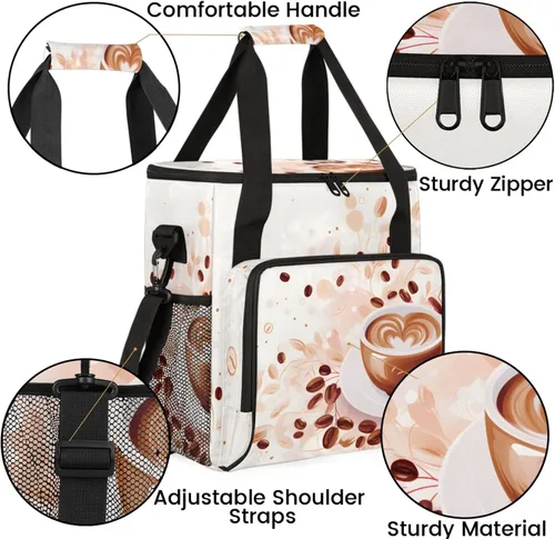 Miniatura 6 de Bolsa de viaje para cafetera Keurig K-Mini/K-Mini Plus con aislamiento impermeable con bolsillos para K-Cup portátil de una sola porción
