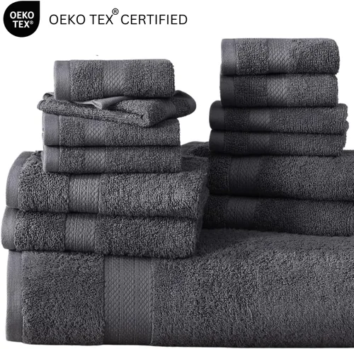 Miniatura 7 de Lane Linen Juego de toallas de baño de 100% algodón - Producido de manera sostenible, 18 piezas para el baño - 6 toallas de mano, 8 toallitas, 4
