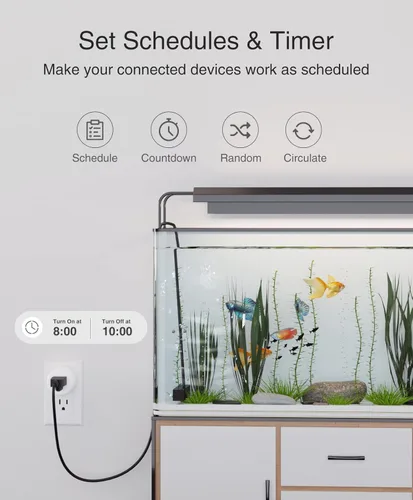 Miniatura 4 de GHome Smart Enchufe pequeño, enchufe inteligente WiFi funciona con Alexa y Google Home, toma de temporizador con control de aplicación, enchufes