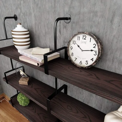 Miniatura 8 de Livelynine Papel de contacto de madera de roble oscuro para encimeras de escritorio, despegar y pegar, envoltura de vinilo de grano de madera