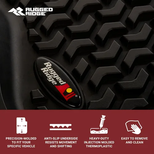 Miniatura 2 de Rugged Ridge Revestimientos de piso trasero para Jeep Wrangler JLU Negro 12950.48 Compatible con Jeep Wrangler JLU 2018-2025 de 4 puertas