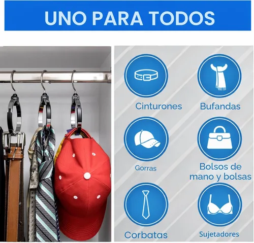 Miniatura 10 de ROLLY HANGER Perchas multiusos para armario, colgador de corbata y cinturón para armario, gran organizador de cinturón que ahorra espacio