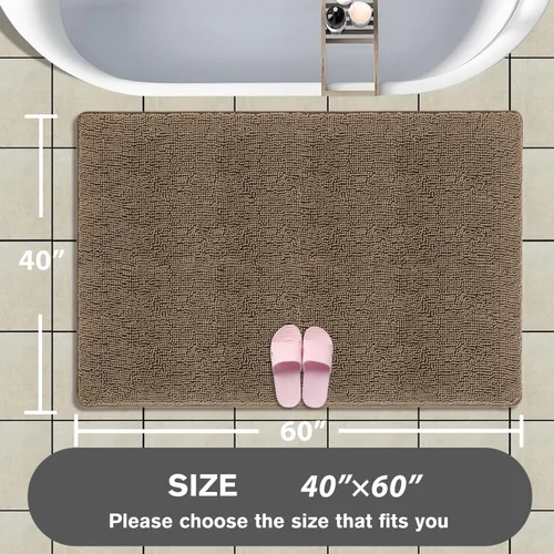 Miniatura 543 de Alfombra de baño pequeña de 12 x 18 pulgadas, lavable y absorbente, antideslizante, alfombra de baño de felpilla gruesa y suave para baño, ducha