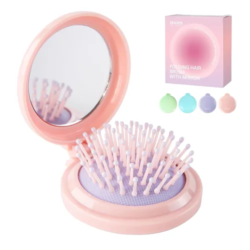 Miniatura 24 de RHOS Mini cepillo de cabello para mujeres, hombres y niños, cepillo de cabello tamaño viaje para bolso, bolsillo, mochila, pequeño cepillo de paleta