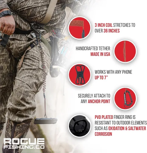 Miniatura 7 de Rogue Fishing Co. The Protector Phone Tether - Phone Leash Óxido