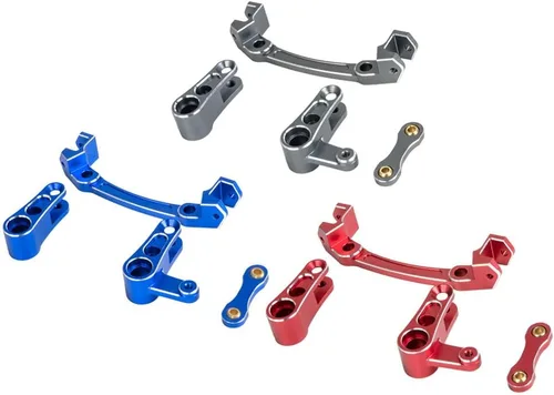 Miniatura 4 de Asamblea de dirección de aluminio Bellcrank para Arrma 1/8 Mojave 4S 4X4 BLX RC Actualizaciones de Coche Partes, Reemplazar # ARA340200 (Rojo)