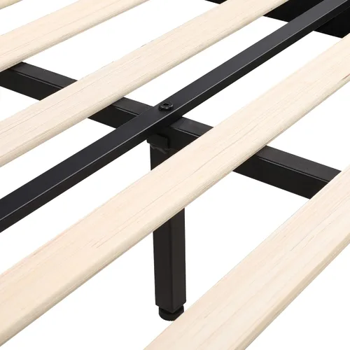 Miniatura 9 de Moderna base de cama tapizada con 4 cajones de almacenamiento, cama de plataforma con cabecera capitonada con botones ajustables, soporte de Negro