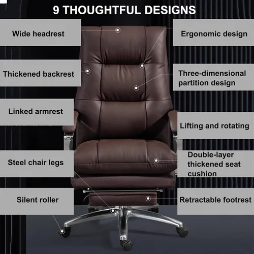 Miniatura 6 de Sillas de computadora para el hogar, silla ejecutiva de oficina con reposapiés, silla reclinable para computadora, silla ergonómica de escritorio