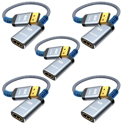 Miniatura 10 de Highwings Adaptador de DisplayPort 4K a HDMI, Unidireccional DP 1.2 de Computadora a Pantalla HDMI 2.0, Adaptador de DisplayPort a HDMI