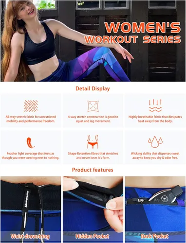 Miniatura 5 de COOLOMG Pantalones de yoga para mujer, mallas capri para correr, leggings de tiro bajo, entrenamiento, gimnasio con bolsillos ocultos
