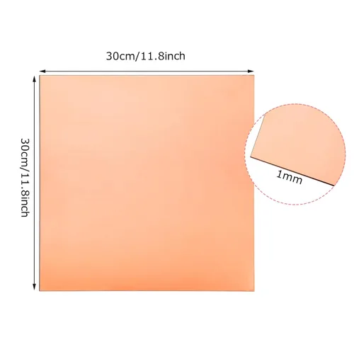 Miniatura 2 de ZOFORTY Hoja de cobre puro de 12 x 12 pulgadas, calibre 18/0.039 in, placa de cobre de metal, placas de cobre adjuntas para manualidades, joyas