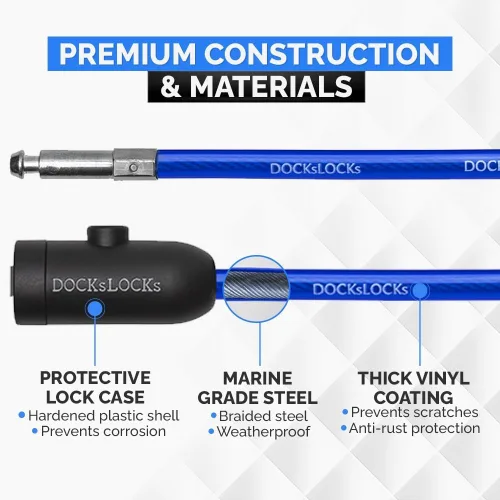 Miniatura 6 de DocksLocks Cable de seguridad en espiral con cerradura de llave (5 pies, 10 pies, 15 pies, 20 pies o 25 pies de longitud), protección antirrobo