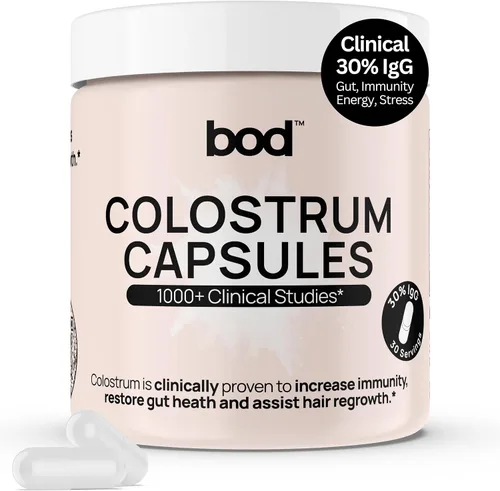Bod Cápsulas de calostro, suplemento de calostro para apoyo al crecimiento de la piel y el cabello, apoyo inmunológico, salud intestinal, músculo y