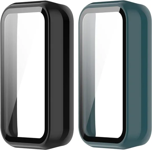 Miniatura 13 de E ECSEM Funda compatible con Amazfit Band 7 con protector de pantalla de vidrio templado integrado, cobertura completa, carcasa protectora ultrafina