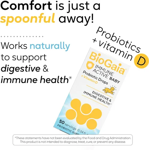 Miniatura 3 de BioGaia Immune Active Gotas probióticas para bebés + Vitamina D para bebés y niños pequeños de 0 a 36 meses Apoya la salud digestiva e inmune