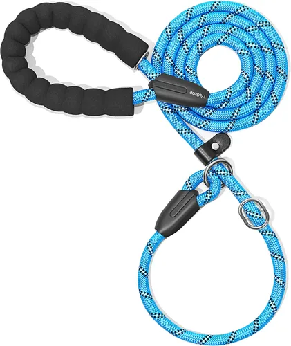 Miniatura 10 de iYoShop Correa antideslizante duradera para perro con mango acolchado e hilos altamente reflectantes, correa de entrenamiento para perros sin Gris
