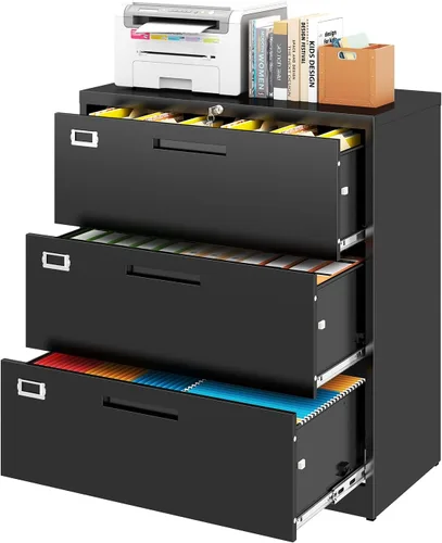 Miniatura 32 de Archivador de 2 cajones con cerradura, archivador vertical móvil para colgar carpetas tamaño A4/carta/legal, debajo del escritorio, pequeños