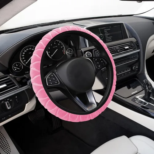 Miniatura 19 de Funda de volante de automóvil, funda de volante de carbono de 15 pulgadas, accesorios de volante antideslizantes transpirables para hombres