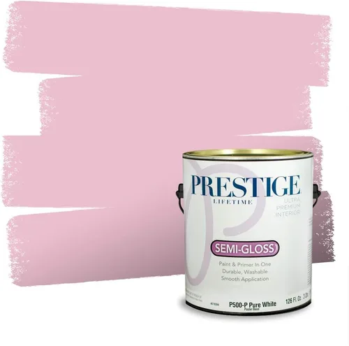Miniatura 107 de Prestige Paints Pintura exterior e imprimación en uno, 1 galón, plano, coincidencia comparable de Valspar* Amber Rose*