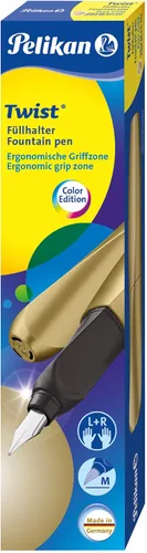 Miniatura 18 de Pelikan Pluma estilográfica Twist 946806 con 1 cartucho de tinta, punta media, color negro, en caja