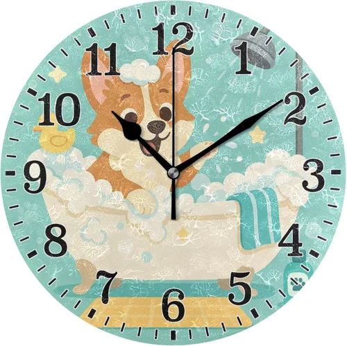 Miniatura 58 de JUNZAN Reloj de bañera con vino romántico espumoso y velas, reloj de pared silencioso de 10 pulgadas, pequeño reloj redondo, decoración de cocina