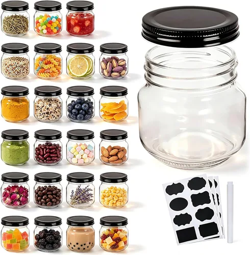 Miniatura 15 de QAPPDA Frascos Mason, Tarros de Vidrio Con Tapas de 8 oz, Tarros de Conservas Para Encurtidos y Almacenamiento de Cocina, Tarros de Especias de Boca