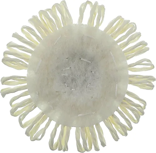 Miniatura 2 de Expo International Raffia Sunflower Applique/Patch Blanco