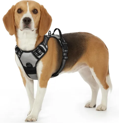Miniatura 37 de Eagloo Arnés para perro pequeño, sin tirones, chaleco de servicio con tiras reflectantes y asa de control, ajustable y cómodo para caminar, arnés