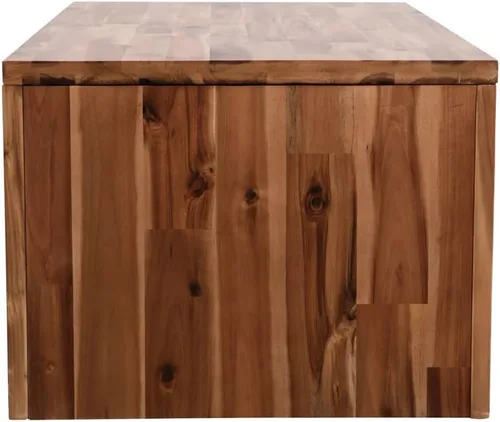 Miniatura 4 de Mesa de centro ajustable con compartimentos ocultos y estantes de almacenamiento ajustables, adecuada para sala de estar, oficina, balcón, madera