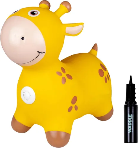 Miniatura 14 de WADDLE Bouncy Hopper - Peluche inflable de animales para interiores y exteriores, juguete para niños pequeños y niños, bomba incluida, niños y niñas