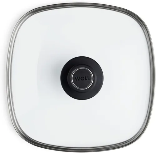 Miniatura 5 de Woll Vidrio templado con borde de acero inoxidable y perilla ventilada tapa redonda, 8 pulgadas, transparente