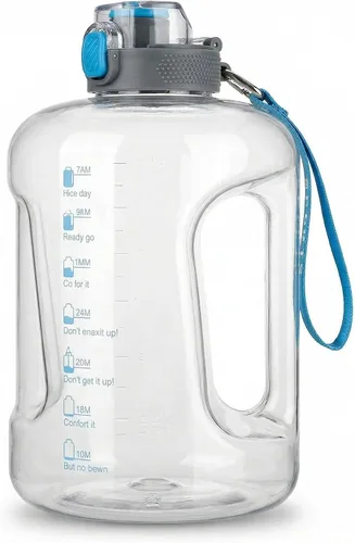 Miniatura 11 de Botella de agua motivacional de 50 onzas y 84 onzas, marca de tiempo, a prueba de fugas y sin BPA. Tapa 2 en 1 con pajilla, Tritan de grado
