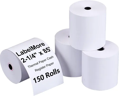 Miniatura 16 de LabelMore - Rollos de papel térmico de 2 1/4 pulgadas x 50 pies, rollos de papel térmico para tarjetas de crédito, rollo de caja registradora, papel