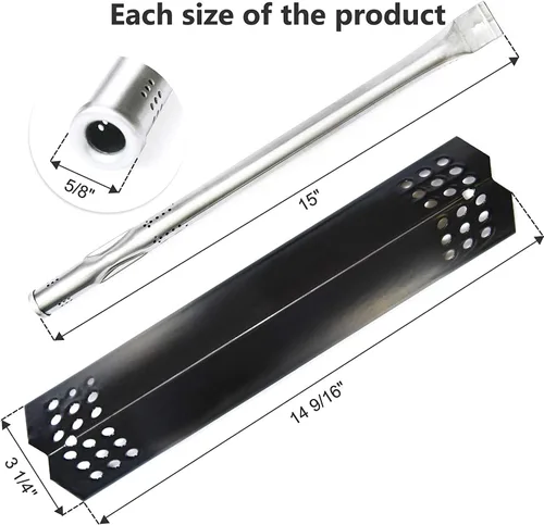 Miniatura 3 de Piezas de repuesto para Nexgrill 720-0925P 720-0925 720-0882A 720-0896 720-0896B 720-0896E, paquete de 4 tubos de quemador y domadores de llama