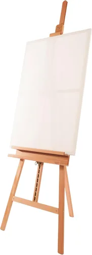 Miniatura 5 de Mabef Caballete de lira de madera M/11, caballete ajustable para artistas de interiores, madera de haya, soporta hasta 22 libras, soporte de lona