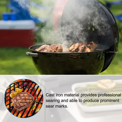 Miniatura 6 de Rejillas de cocina de hierro fundido 8835 de 21.5 pulgadas para Weber Master-Touch de 22.5 pulgadas, ahumador de carbón de 22.5 pulgadas, hervidor