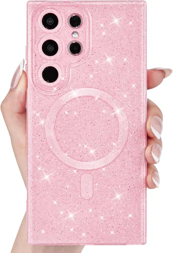 Miniatura 33 de Svanove Funda magnética con purpurina para Samsung Galaxy S22, compatible con Magsafe Cute, brillante, brillante, estética, dura y brillante