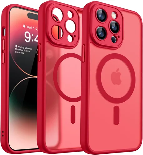 Miniatura 125 de CANSHN Funda magnética compatible con iPhone 17 Pro, mejorada [protección completa de la cámara] [compatible con Magsafe] [mate translúcido] funda