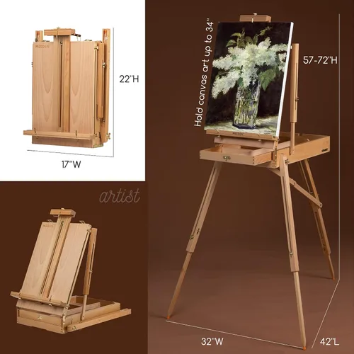 Miniatura 3 de MEEDEN Serie Prime Artist: juego de pintura al óleo de 7 x 3.4 fl oz/3.38 onzas con caballete francés, kit de pintura al óleo con pinturas al óleo